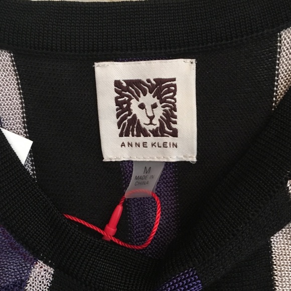 • Anne Klein Sheer Striped Tank Top • - Picture 3 of 4